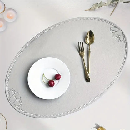 Oval Embossed Placemats, Non-slip and Durable Placemats