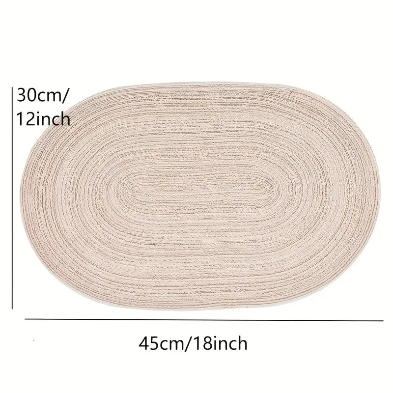 4/6/8/10pcs Oval Polyester Table Mats