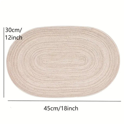 4/6/8/10pcs Oval Polyester Table Mats
