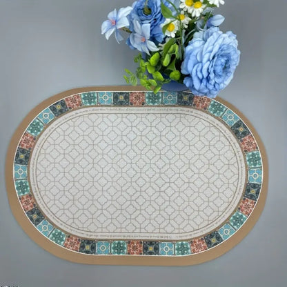 4pcs non-slip Faux Leather placemats, heat insulation